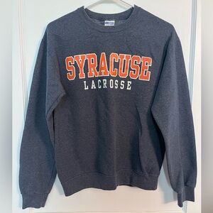 Jerzees Gray and Orange Crewneck Syracuse Lacrosse Sweatshirt Blue/Gray